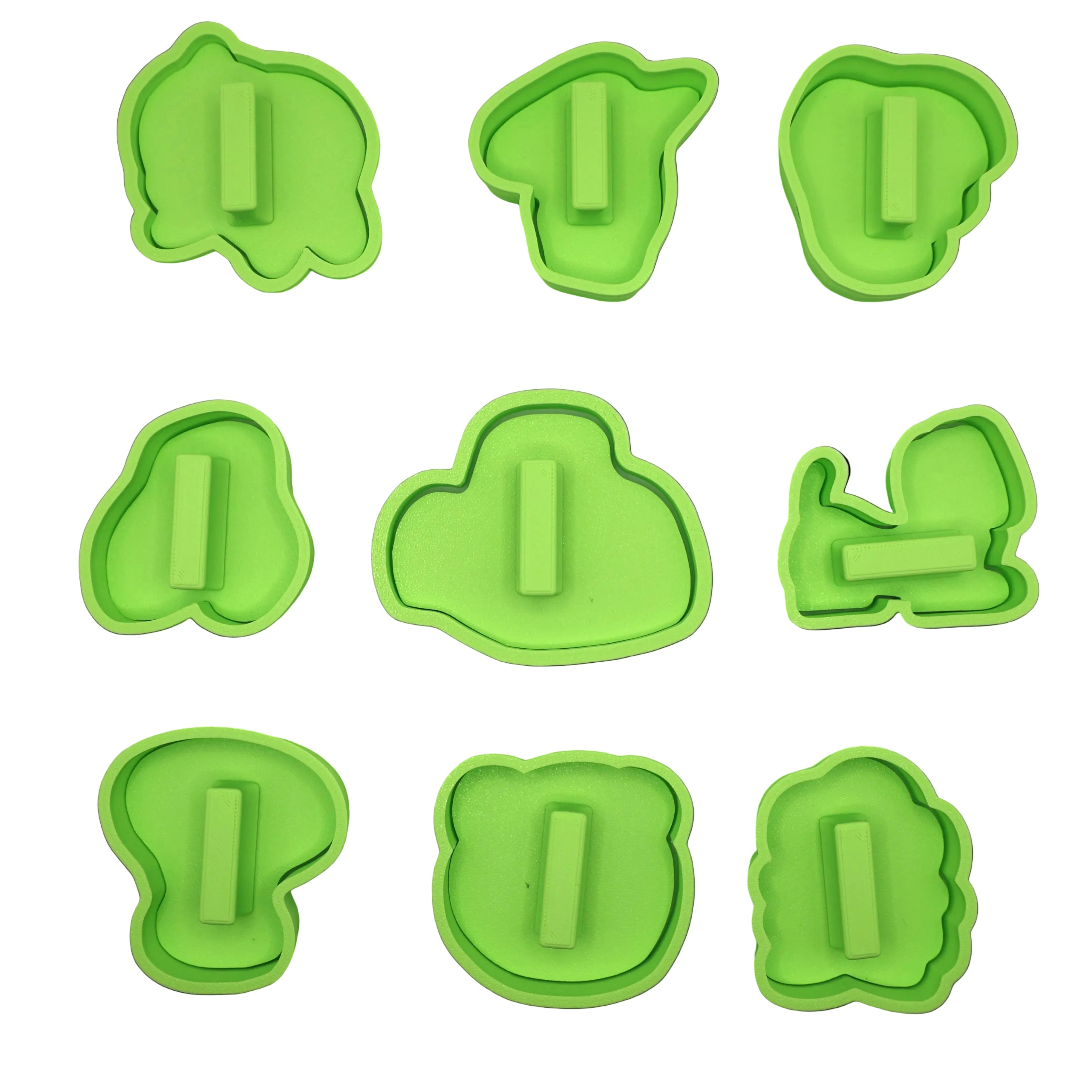 カウボーイ＆スペースヒーローのクッキー型セット - 持ち手付き漫画おもちゃパーティー用フォンダン型スタンプ9点セット