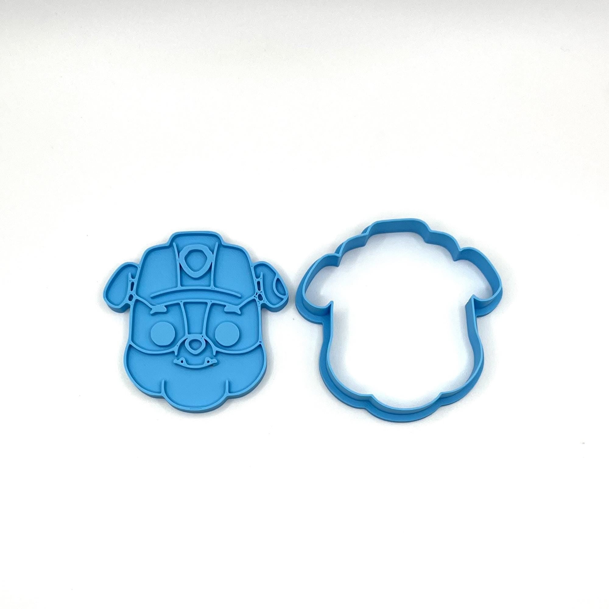 レスキューパピークッキー型と持ち手付きフォンダンスタンプ