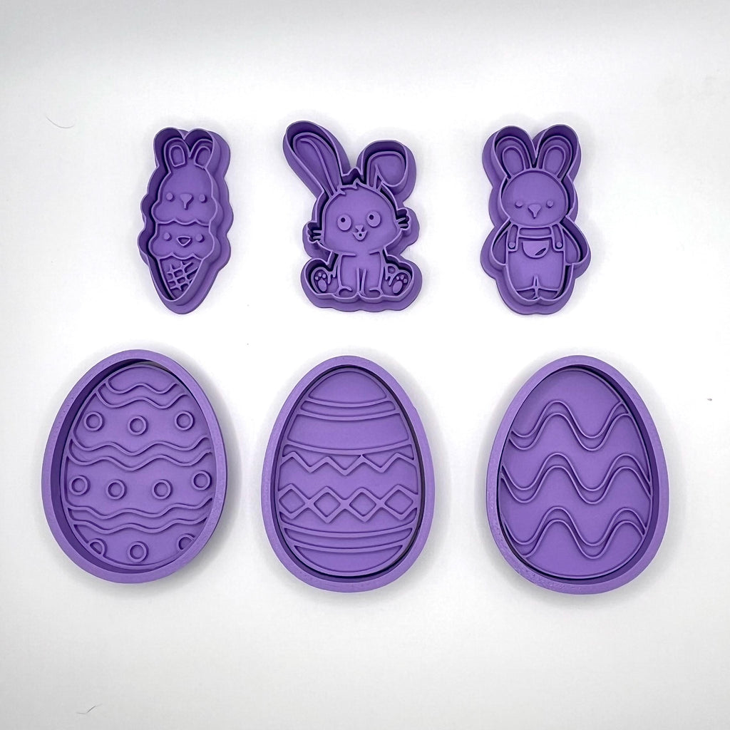 Easter Cookie Cutter & Stamp Set | 6-piece Collection With Handles