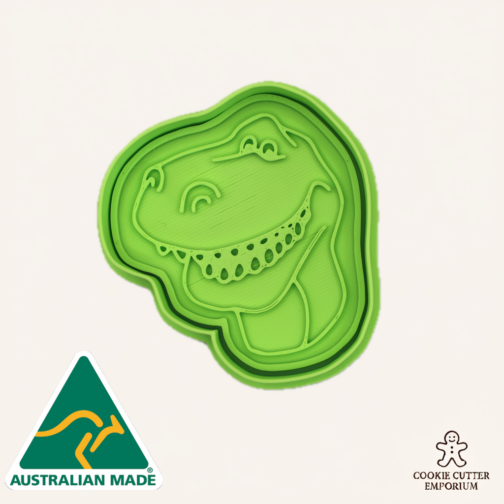 恐竜クッキー型＆フォンダンスタンプ（ハンドル付き） – 漫画のおもちゃ パーティー 誕生日 ベーキング