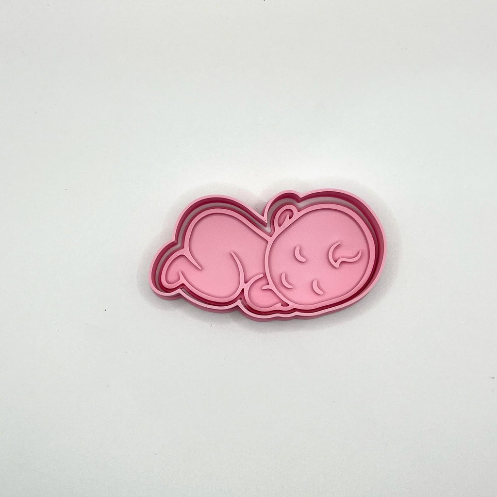 ベビーシャワー用クッキー型＆フォンダンスタンプセット（持ち手付き）｜新生児向けベーキングセット