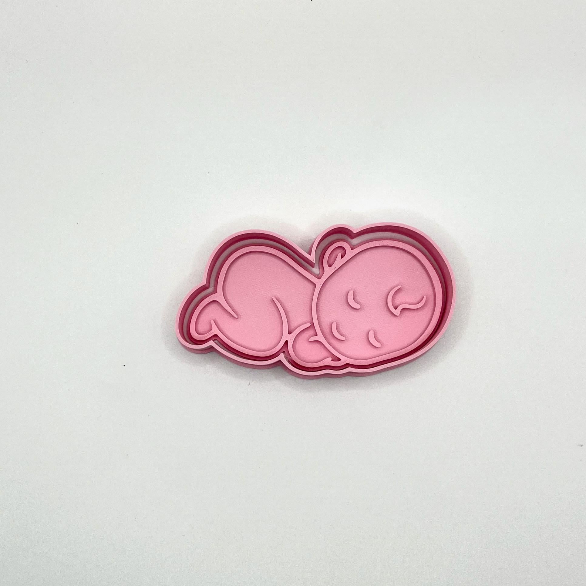 ベビーシャワー用クッキー型＆フォンダンスタンプセット（持ち手付き）｜新生児向けベーキングセット