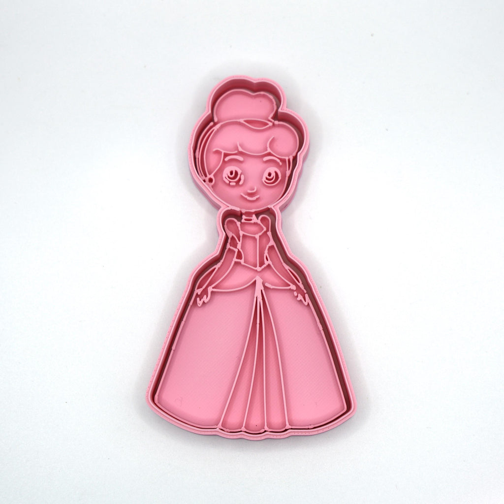 おとぎ話のお姫様バースデークッキー型＆フォンダンスタンプセット – 持ち手付きロイヤルガールズパーティーセット