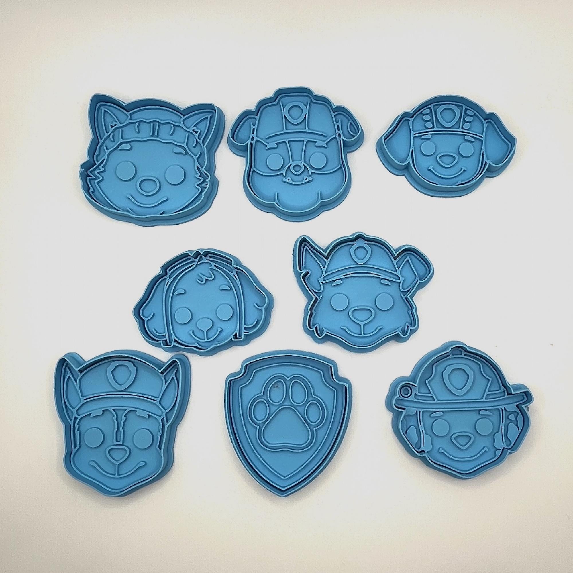 レスキューパピークッキー型と持ち手付きフォンダンスタンプ