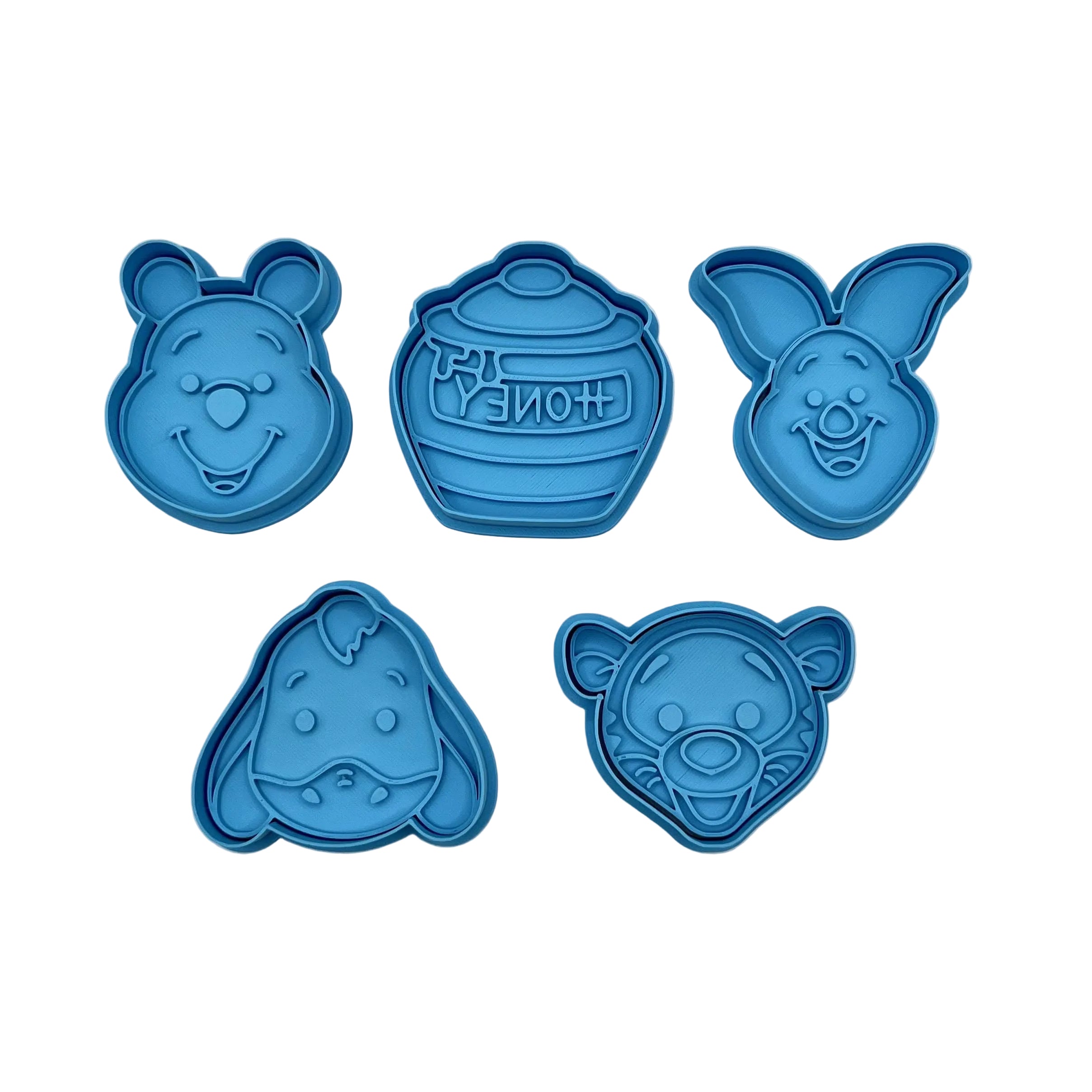 ハニーベア＆フレンズのバースデークッキー型とフォンダンスタンプのコンプリートセット – 持ち手付きストーリーブックパーティーセット