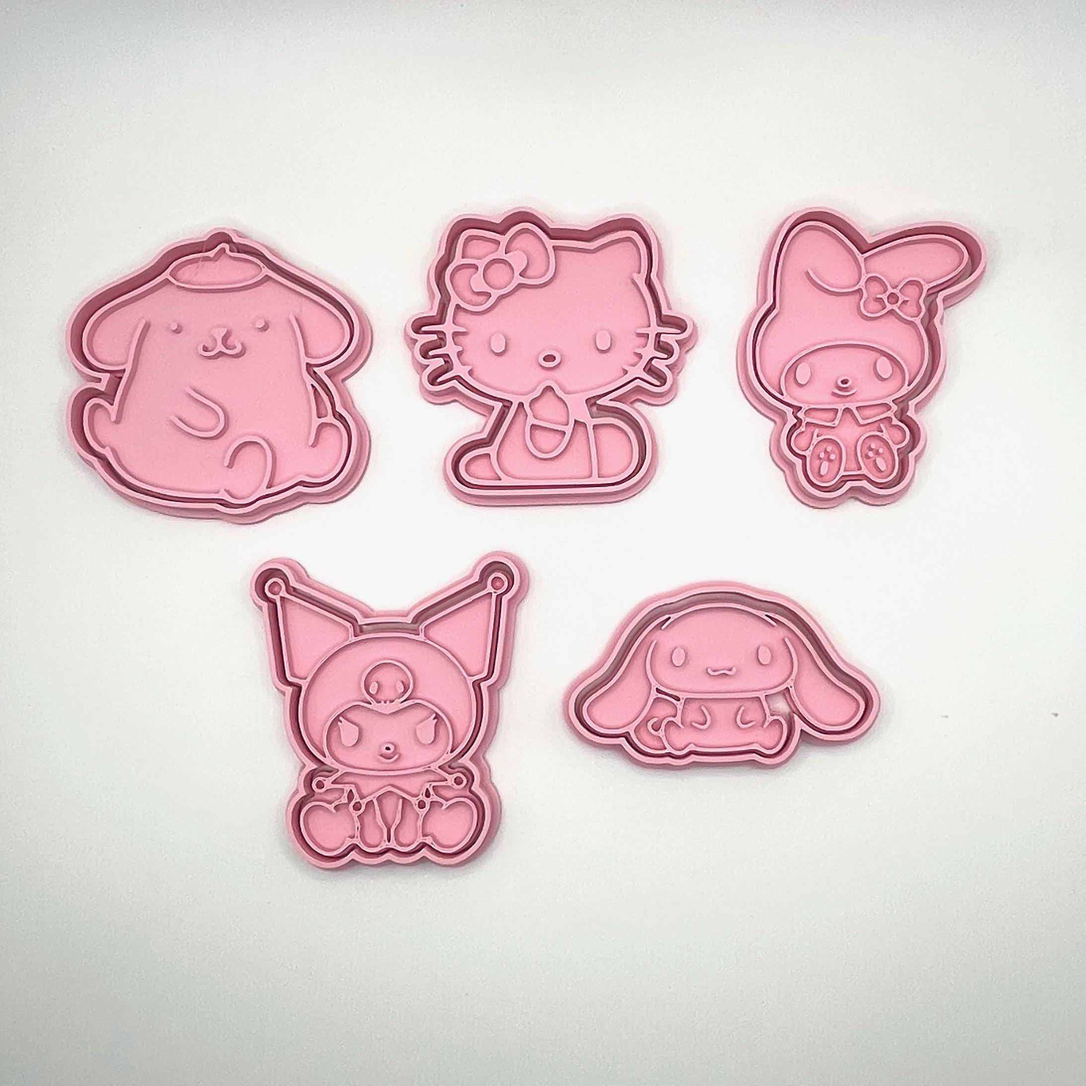 かわいい猫の誕生日クッキー型＆フォンダンスタンプ – 持ち手付きキティパーティーセット