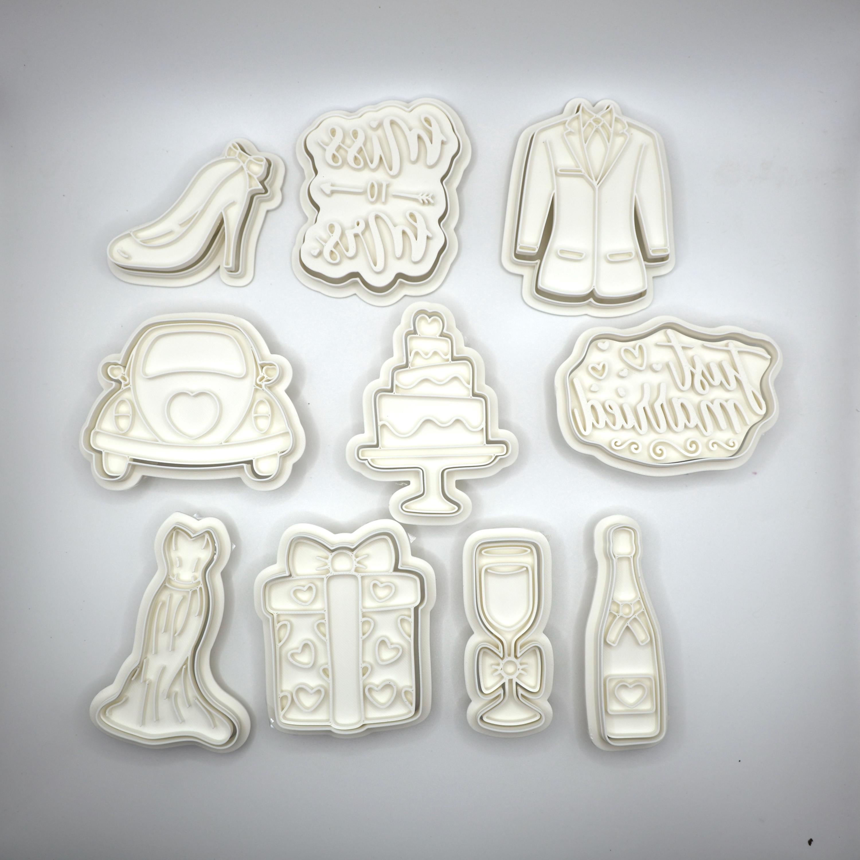 Wedding Cookie Cutter & Fondant Stamp Sets