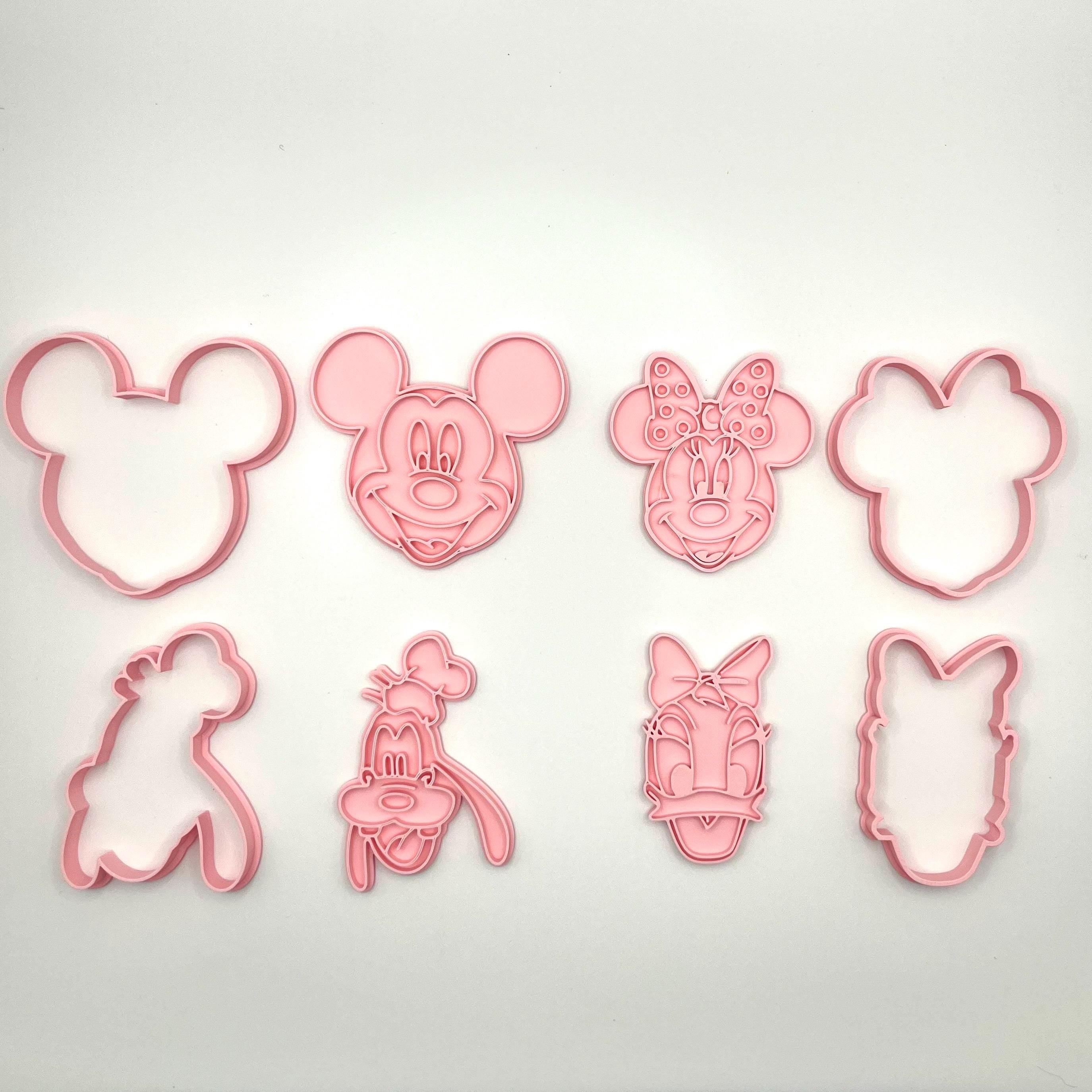 持ち手付き漫画ネズミバースデークッキー型 | 粘土フォンダンエンボス加工用型4点セット