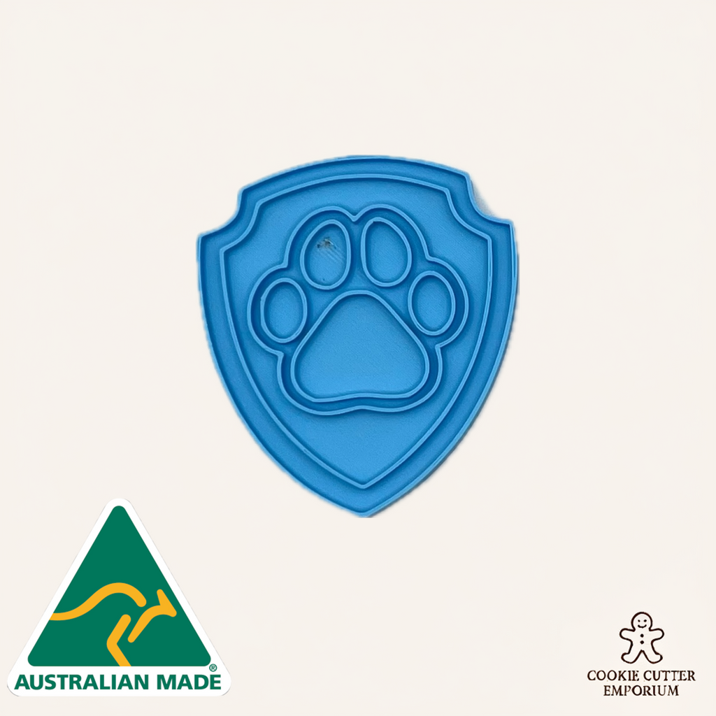 Paw Badge Cookie Cutter & Fondant Stamp Set