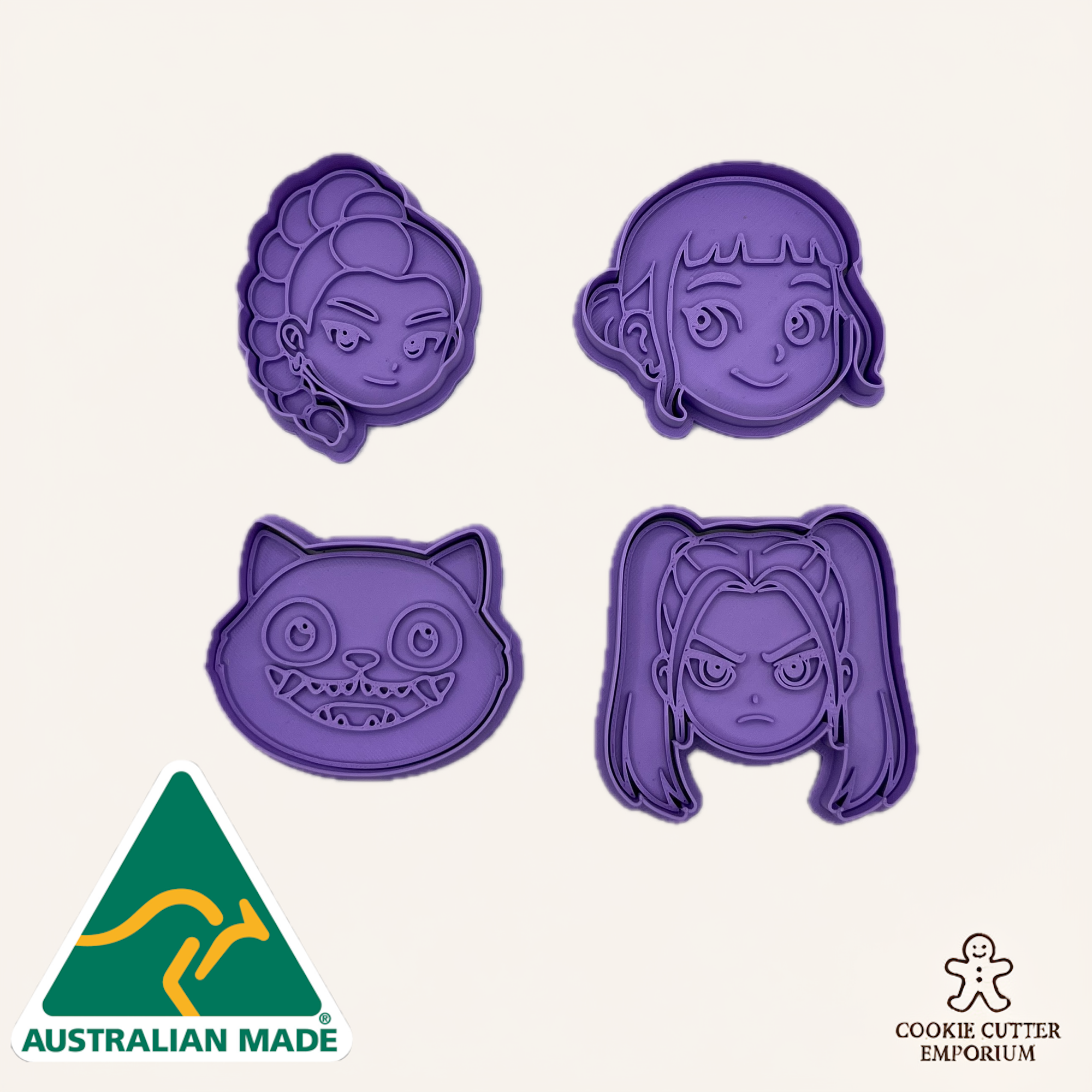 Anime K-Pop Hunter Cookie Cutter & Fondant Stamp Sets
