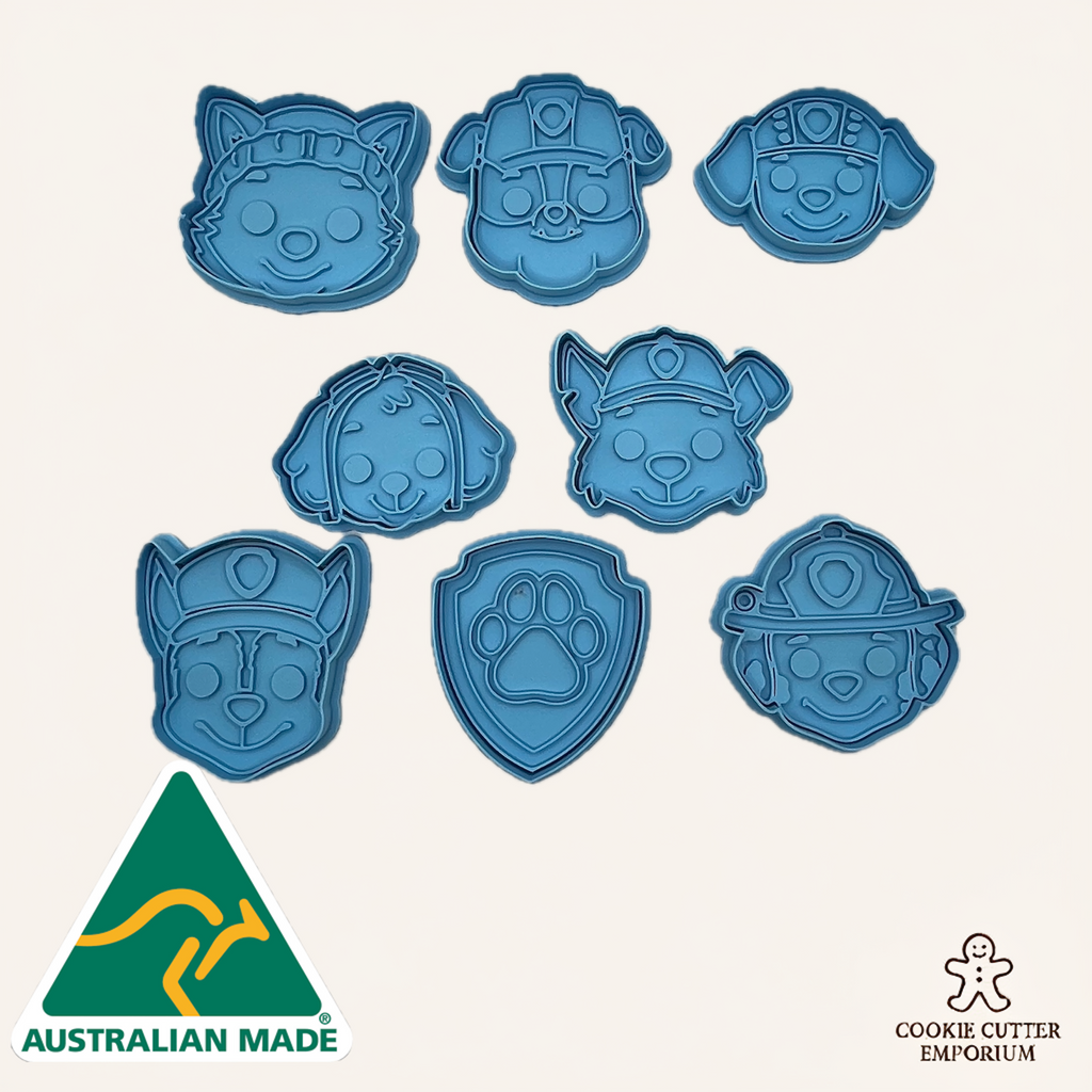 Rescue Puppy Cookie Cutter & Fondant Stamp Sets - 8 Piece Bundle