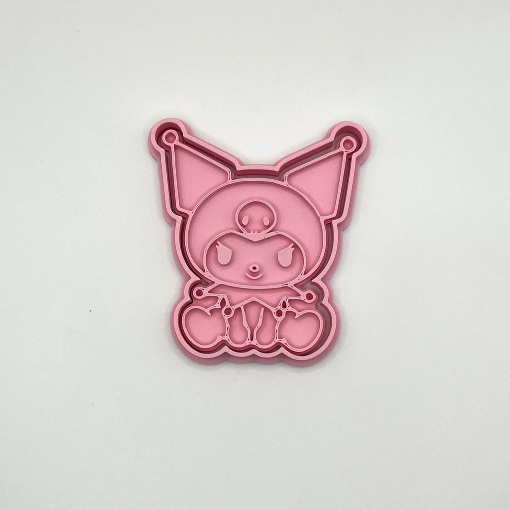 かわいい猫の誕生日クッキー型＆フォンダンスタンプ – 持ち手付きキティパーティーセット
