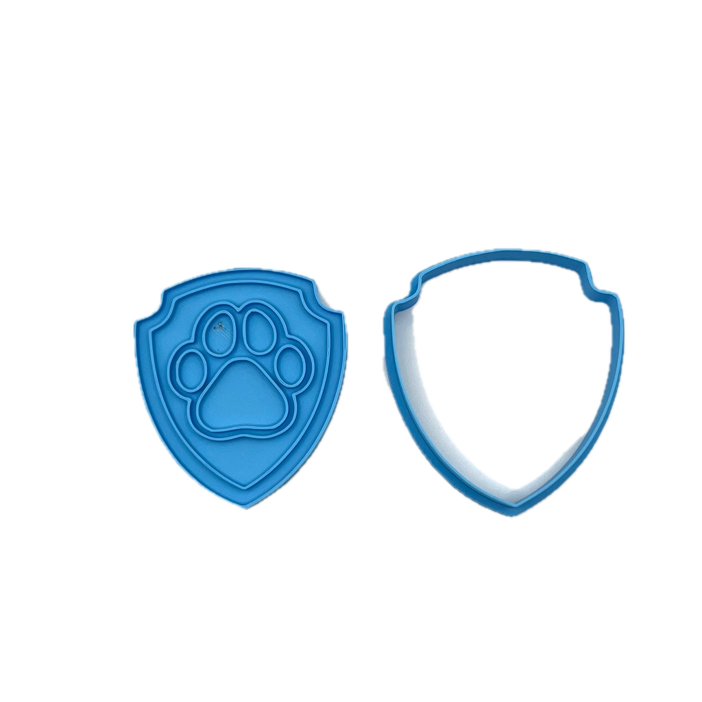 Paw Badge Cookie Cutter & Fondant Stamp Set