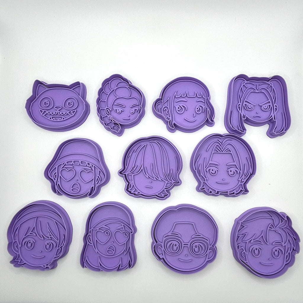 Anime K-Pop Hunter Cookie Cutter & Fondant Stamp Sets