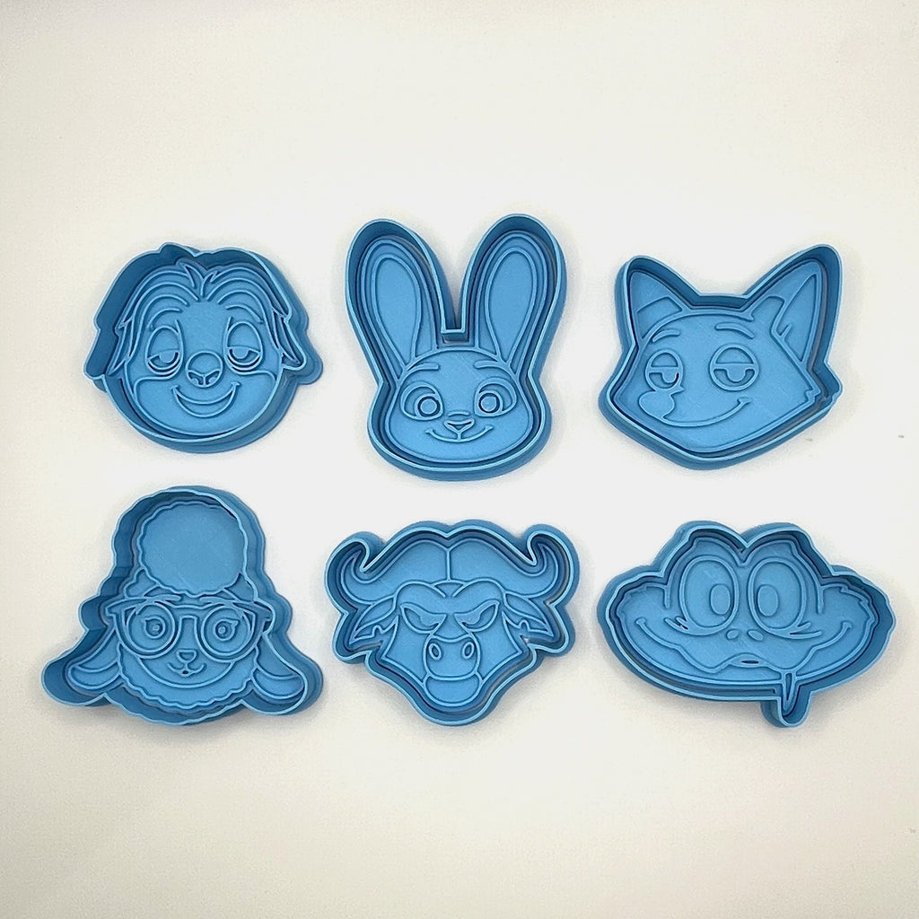 Complete Zoo Friends Cookie Cutter & Fondant Stamp Set - 6 Piece Bundle