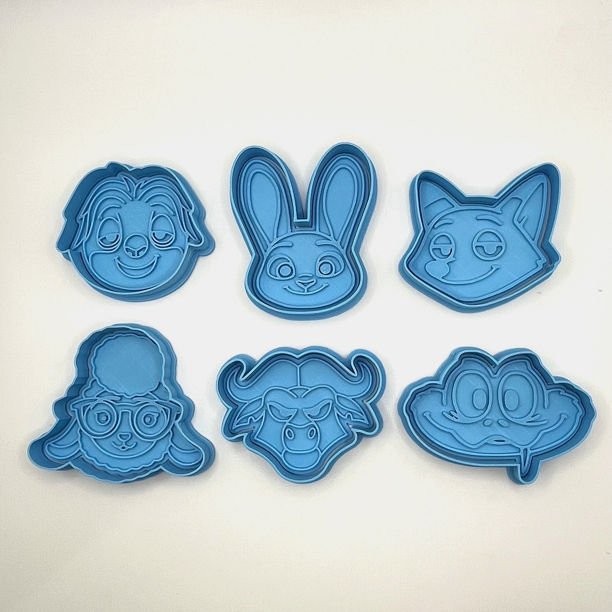Complete Zoo Friends Cookie Cutter & Fondant Stamp Set - 6 Piece Bundle