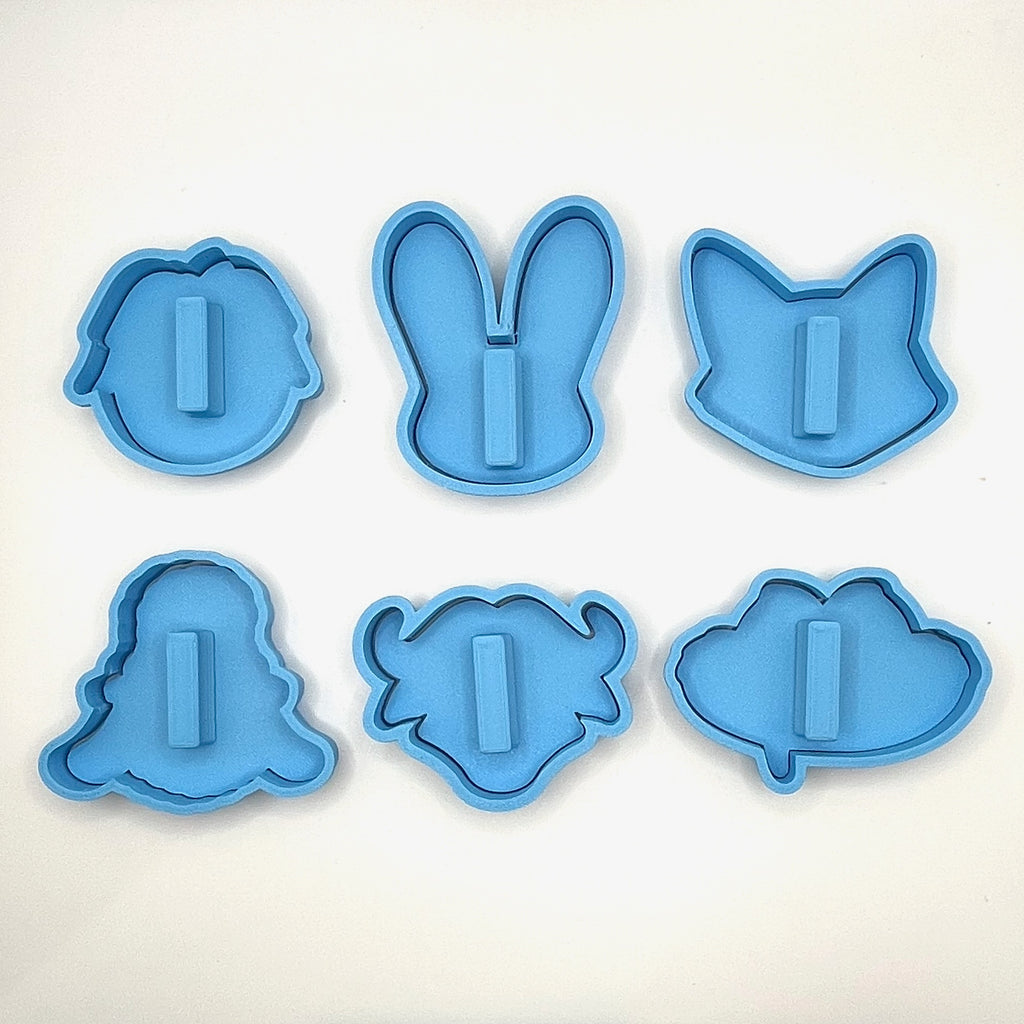 Complete Zoo Friends Cookie Cutter & Fondant Stamp Set - 6 Piece Bundle