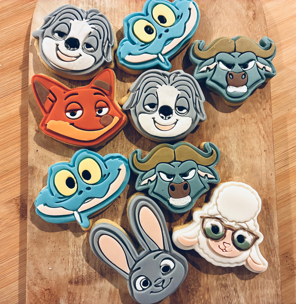 Complete Zoo Friends Cookie Cutter & Fondant Stamp Set - 6 Piece Bundle
