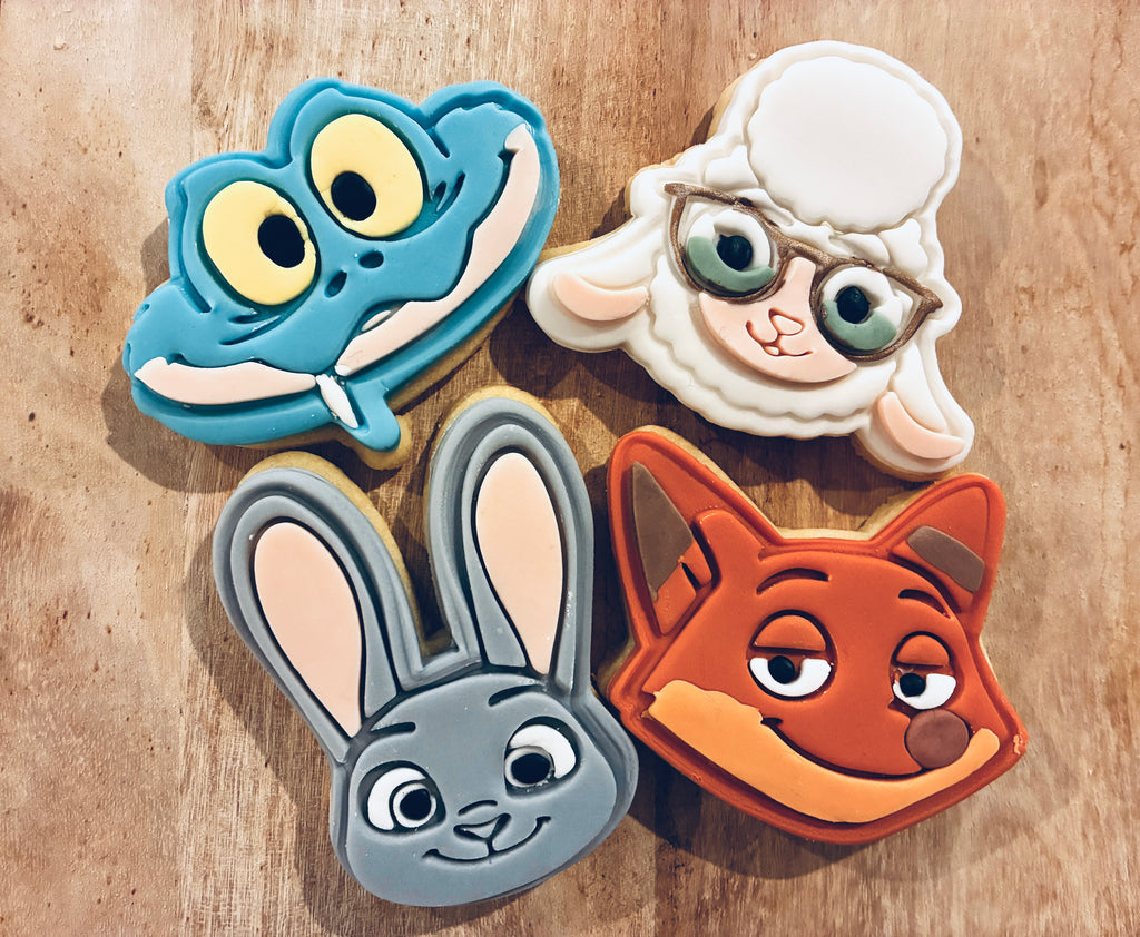 Complete Zoo Friends Cookie Cutter & Fondant Stamp Set - 6 Piece Bundle