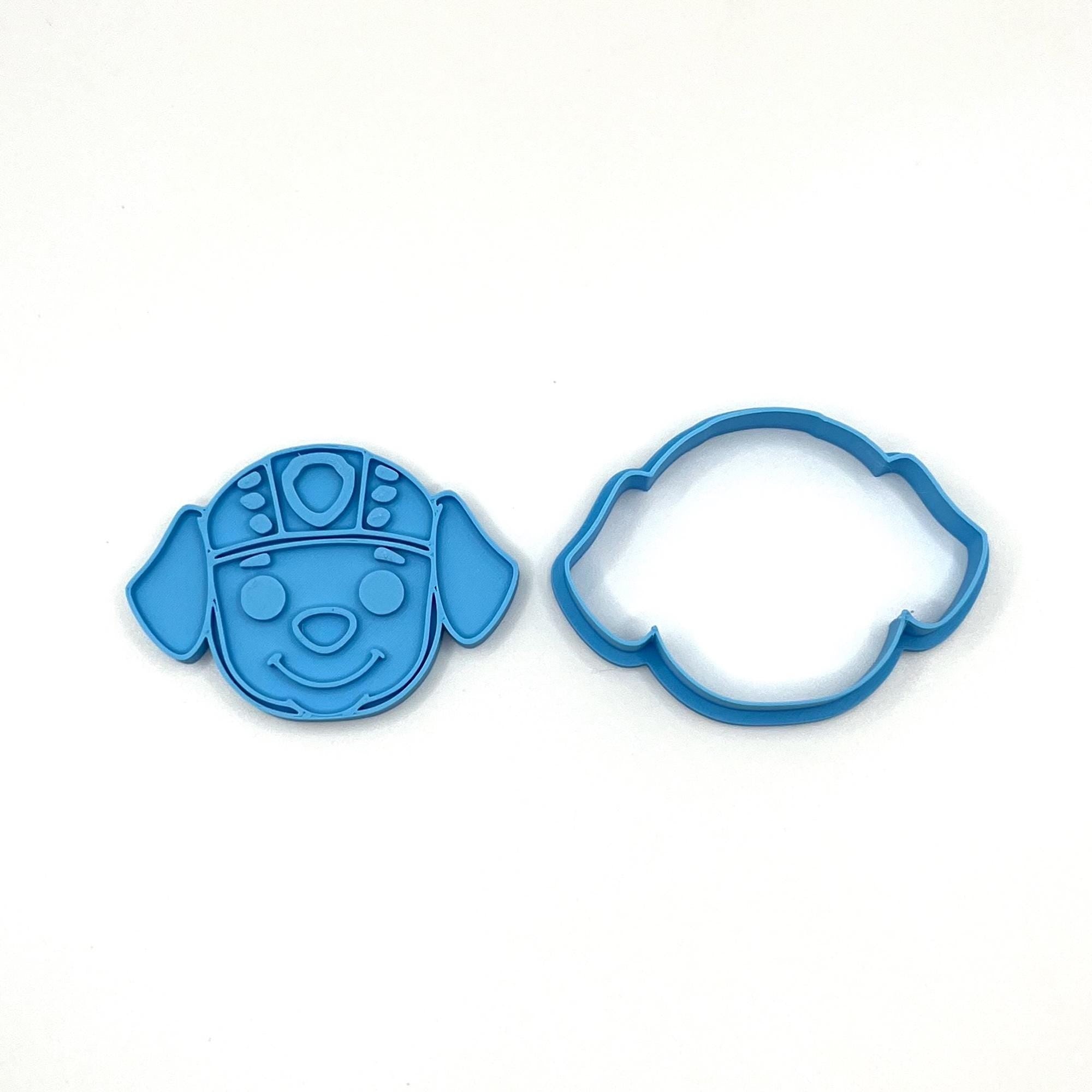 レスキューパピークッキー型と持ち手付きフォンダンスタンプ