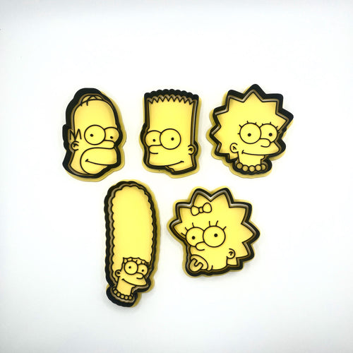 Classic Cartoon Family Cookie Cutter & Fondant Stamp Sets - 5 Piece Bundle