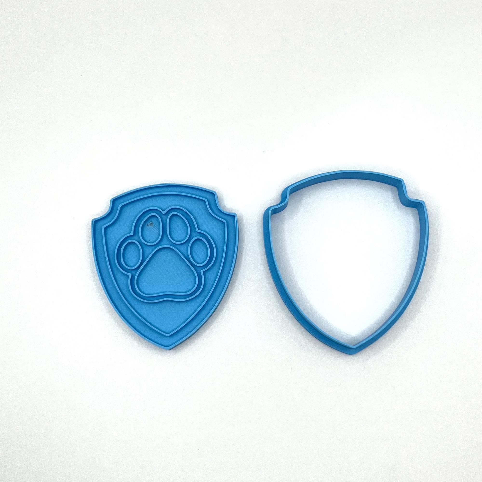 レスキューパピークッキー型と持ち手付きフォンダンスタンプ